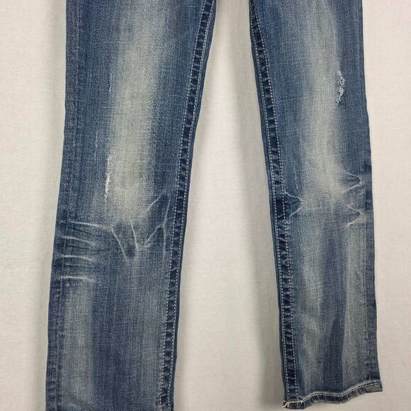 Miss Me Cropped Jeans 29 Clayton Fleur de Lis Bling - Picture 2 of 10